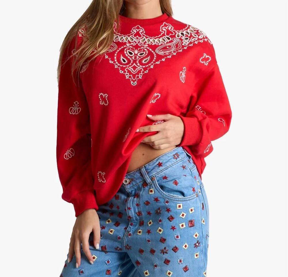 NEW OTTOD'AME bandana sweatshirt in fiamma